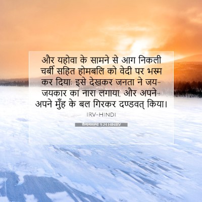 लैव्यव्यवस्था 9:24 HINIRV बाइबल आयत इमेज