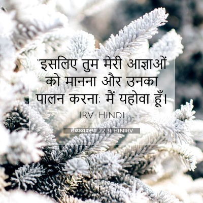 लैव्यव्यवस्था 22:31 HINIRV बाइबल आयत इमेज