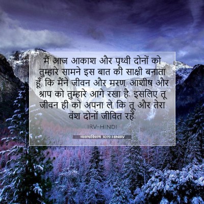 व्यवस्थाविवरण 30:19 HINIRV बाइबल आयत इमेज