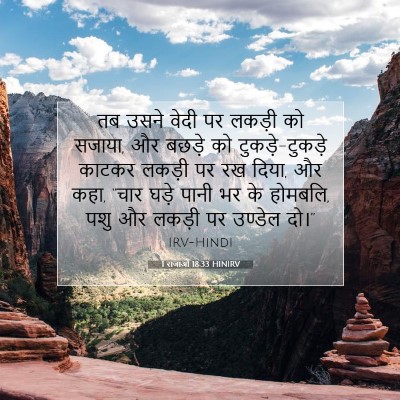 1 राजाओं 18:33 HINIRV बाइबल आयत इमेज