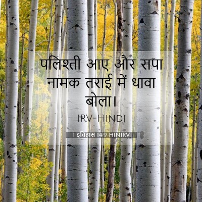 1 इतिहास 14:9 HINIRV बाइबल आयत इमेज