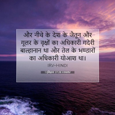 1 इतिहास 27:28 HINIRV बाइबल आयत इमेज