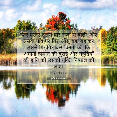 एस्तेर 8:3 HINIRV बाइबल आयत इमेज