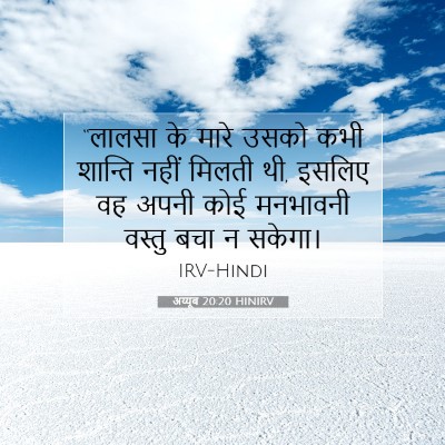 अय्यूब 20:20 HINIRV बाइबल आयत इमेज
