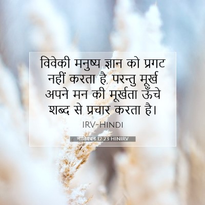 नीतिवचन 12:23 HINIRV बाइबल आयत इमेज