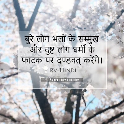 नीतिवचन 14:19 HINIRV बाइबल आयत इमेज