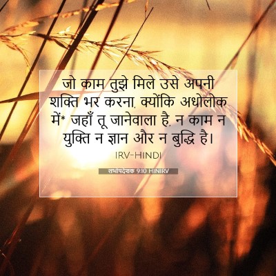 सभोपदेशक 9:10 HINIRV बाइबल आयत इमेज