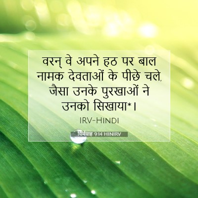 यिर्मयाह 9:14 HINIRV बाइबल आयत इमेज
