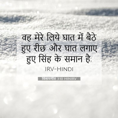 विलापगीत 3:10 HINIRV बाइबल आयत इमेज
