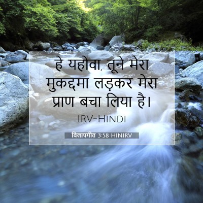 विलापगीत 3:58 HINIRV बाइबल आयत इमेज