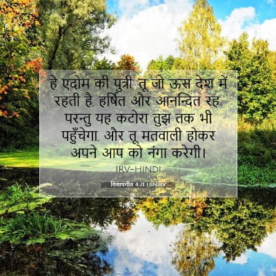 विलापगीत 4:21 HINIRV बाइबल आयत इमेज