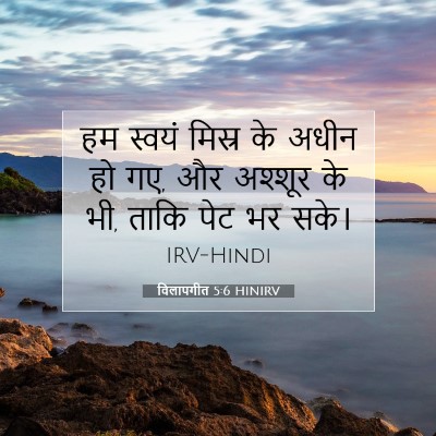 विलापगीत 5:6 HINIRV बाइबल आयत इमेज