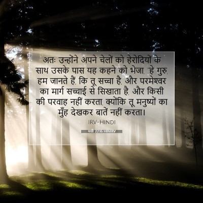 मत्ती 22:16 HINIRV बाइबल आयत इमेज
