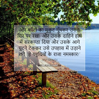 मत्ती 27:29 HINIRV बाइबल आयत इमेज