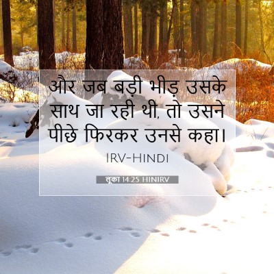 लूका 14:25 HINIRV बाइबल आयत इमेज