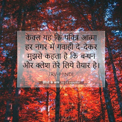 प्रेरितों के काम 20:23 HINIRV बाइबल आयत इमेज
