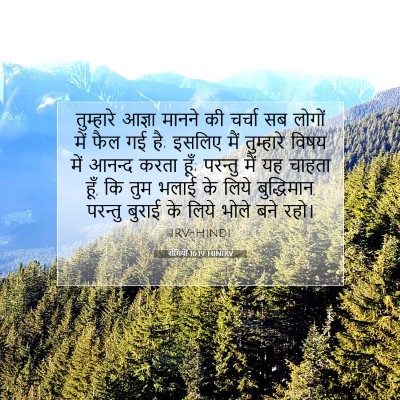 रोमियों 16:19 HINIRV बाइबल आयत इमेज