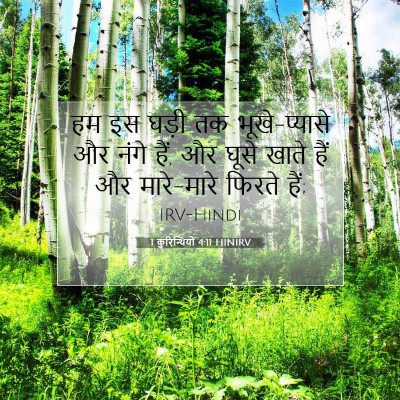 1 कुरिन्थियों 4:11 HINIRV बाइबल आयत इमेज
