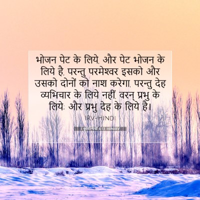 1 कुरिन्थियों 6:13 HINIRV बाइबल आयत इमेज