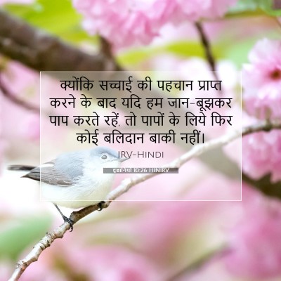 इब्रानियों 10:26 HINIRV बाइबल आयत इमेज